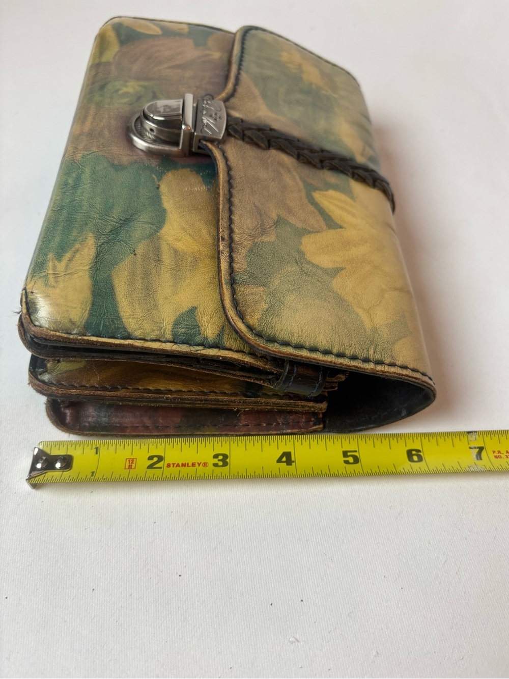 Patricia Nash Bianco Floral Smooth Leather Crossbody Organizer Bag - Picture 10 of 11